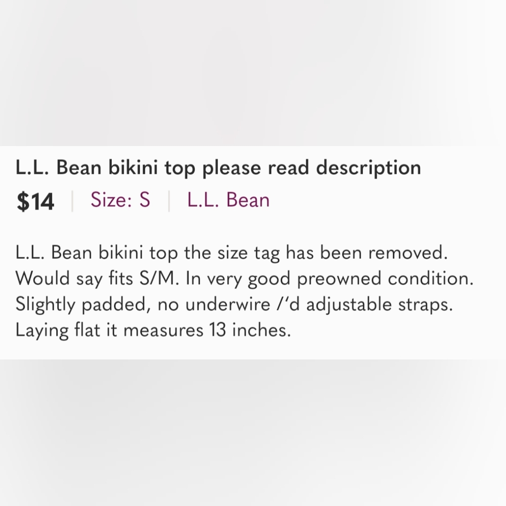 L.L. Bean bikini top please read description - Picture 6 of 6